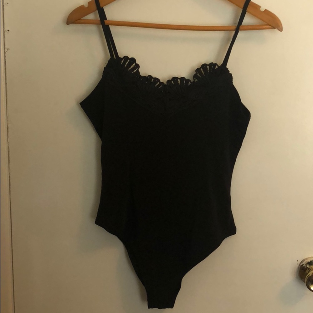Black spaghetti strap body suit